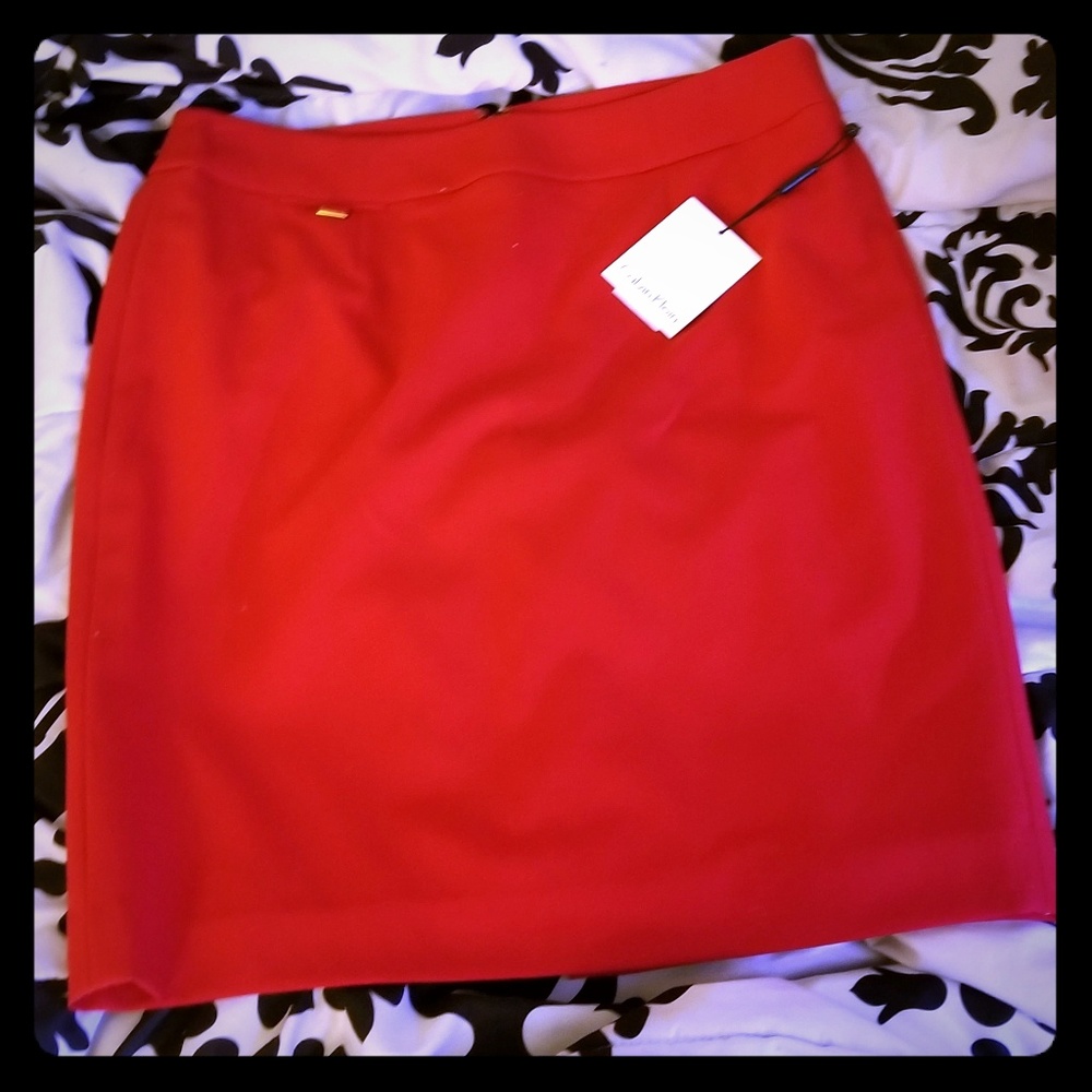 Calvin Klein red pencil skirt